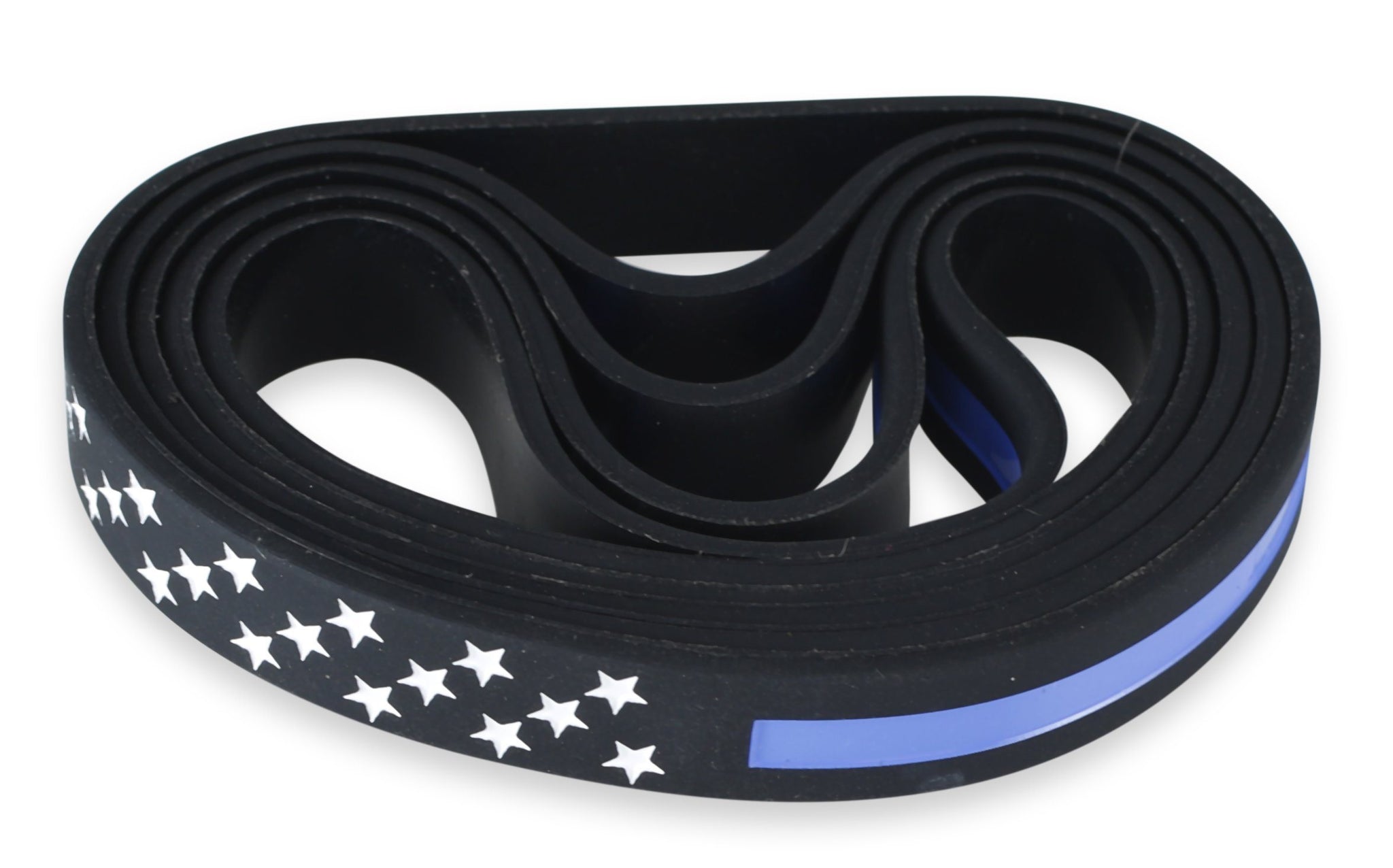 Thin Blue Line with American Flag Stars Police Appreciation Silicone Wristband Wristband WizardPins 100 Wristbands 