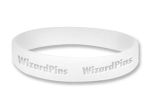 Custom Debossed Wristband White 0.5 inch (Most Popular) 