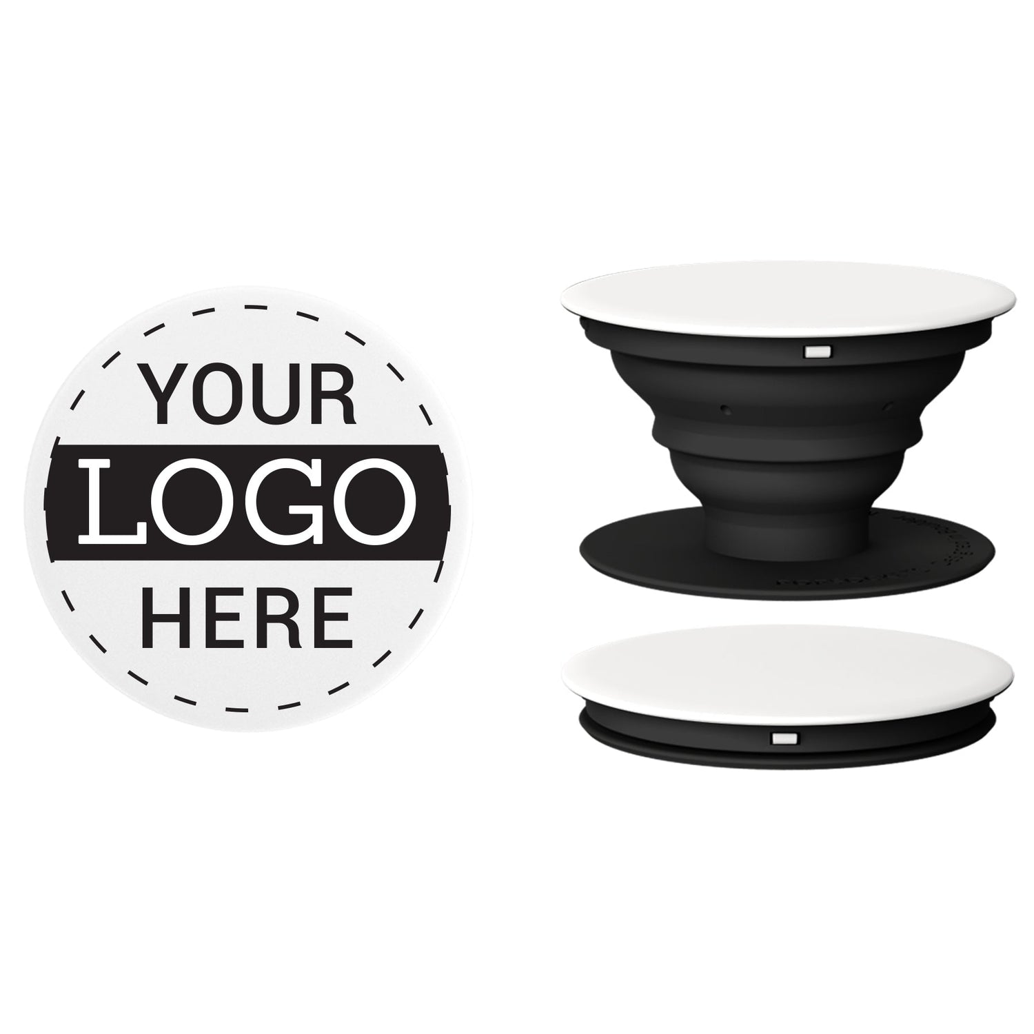 Custom PopGrip Popsockets PopSocket iClick Black & White Single Color 