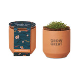 Modern Sprout Tiny Terracotta Grow Kit Thank You Daisies Flowers Gemline Terracotta Laser Engrave 