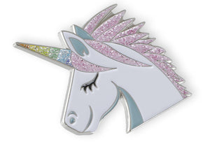 Rainbow Unicorn Glitter Enamel Lapel Pin Pin WizardPins 5 Pin 